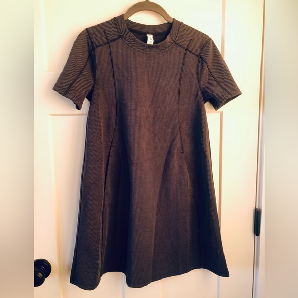 New Lululemon grey Softstreme short sleeve t-shirt relaxed mini dress A-line 0 - Picture 6 of 10